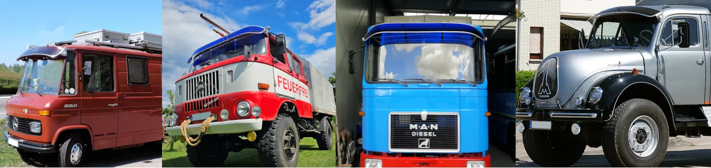 LKW mit klassischer Sonnenschute