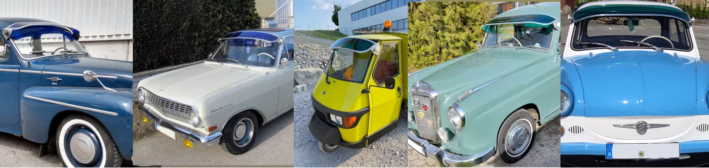 Autos mit klassischer Sonnenschute