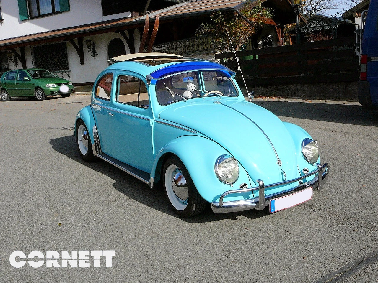 VW-Käferteile, Sonnenblende Plexiglas getönt links